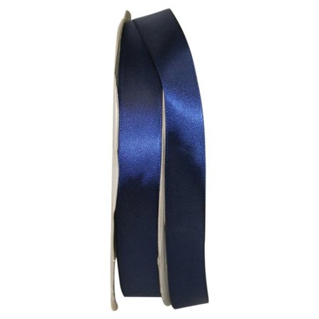 RELIANT RIBBON 0.875 in. 100 Yards Double Face Satin Ribbon, Navy 4950-055-05C